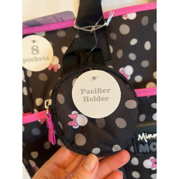 Disney Baby Minnie Mouse Diaper Bag 8
Pockets Black 4 Piece Accessory Set - Picture 5 of 12